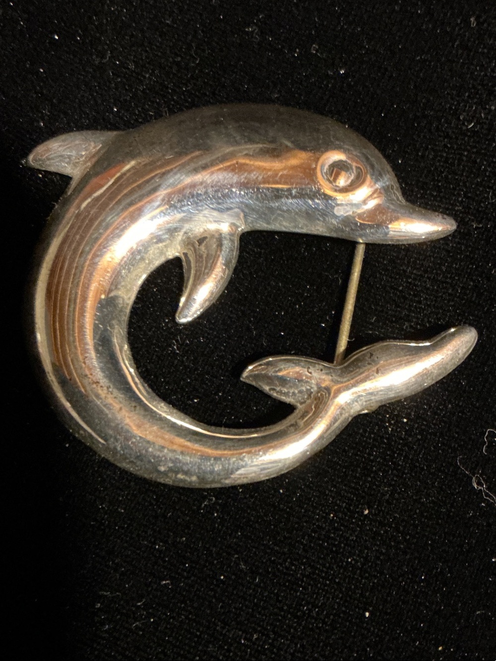 Silver Dolphin Brooch Pin